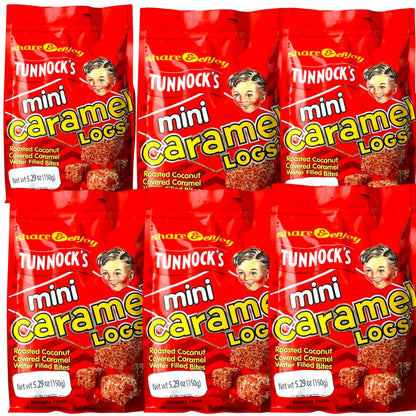 Tunnocks Mini Caramel wafer biscuits logs 5oz (6-Pack)