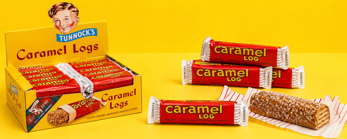 Tunnock Chocolate Caramel Logs Wafer with Roasted Coconut 32 g (Pack of 48)